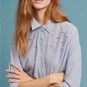 Rails Taylor Banker Stripe with Pearls Sz Medium